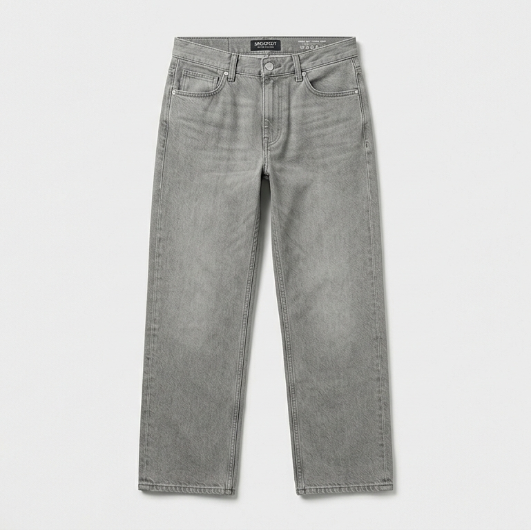 The Wide jean in Stone Grey — front view without model