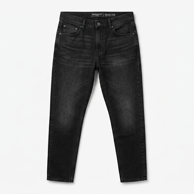 The Relaxed jean in Washed Black — front view without model