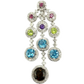 Earings with natural diamonds and gemstones